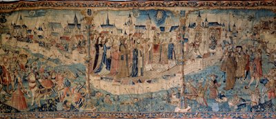 Belagerung von Dijon durch die Schweizer am 7.09.1513, Wandteppich von Tournai, Musée des Beaux Arts de Dijon. von French School