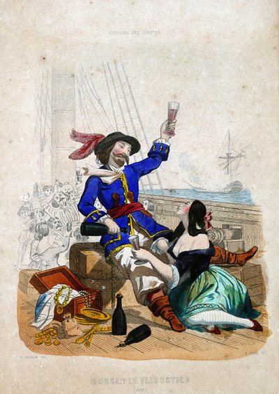 Sir Henry Morgan (1635-1688) (Morgan der Freibeuter): gebürtig aus Wales in „Geschichte der Piraten und Freibeuter des Ozeans und des Mittelmeers“ von P. Christian von French School