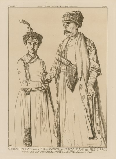 Soudiat Daula, Großwesir der Mongolen und sein Sohn, Mirza Mani (1774) von French School