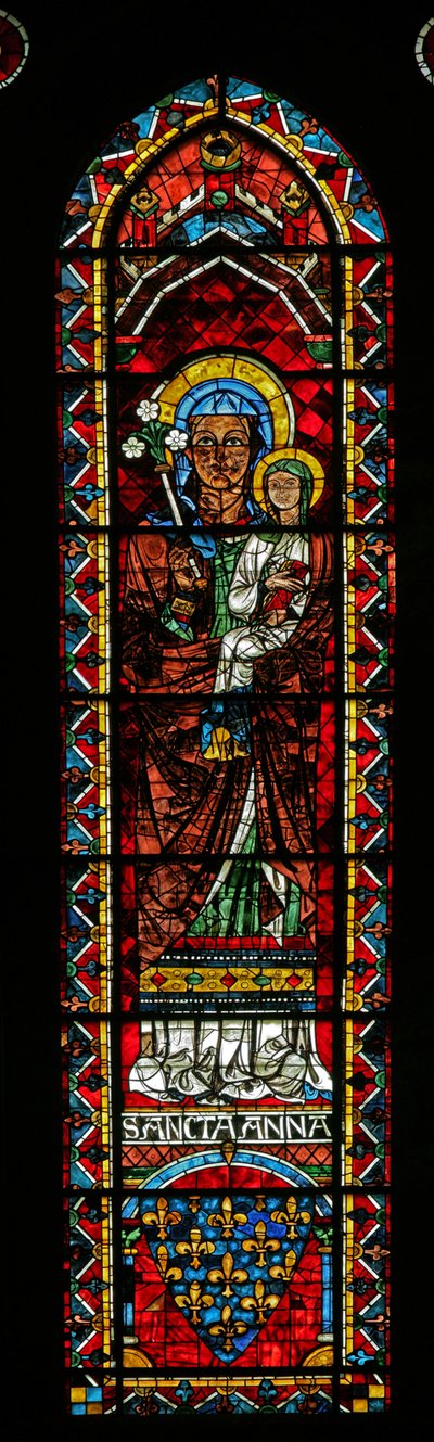 St. Anna mit der Jungfrau; Wappen von Frankreich von French School