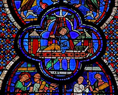 St. Johannes Fenster: Erwartet Tod und Auferstehung von French School