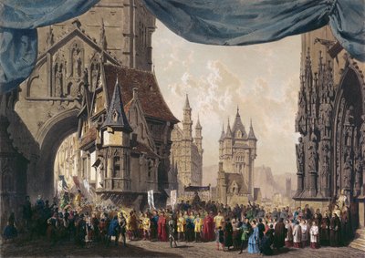 Bühnenbild für Akt I von La Juive, erstmals aufgeführt an der Pariser Oper am 23. Februar 1835 von French School