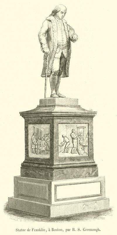 Statue von Franklin in Boston von French School