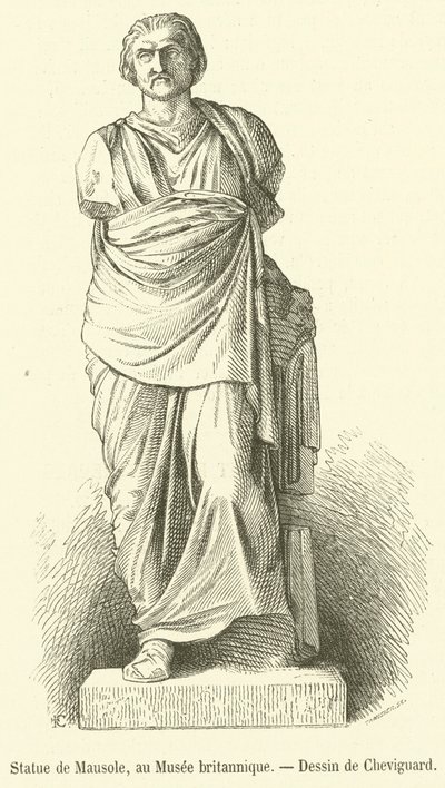 Statue von Mausolos, im Britischen Museum von French School