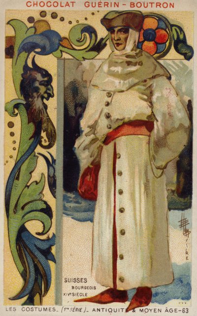Schweizer Bürgerkostüm, 14. Jahrhundert von French School