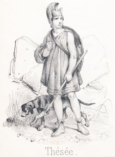 Theseus: Sohn von Ägeus, König von Athen, und Aethra. Er befreite Athen von einem Monster namens Minotaurus von French School