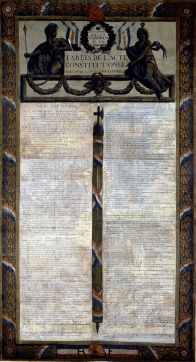 Tabelle des Verfassungsgesetzes von 1793 von French School