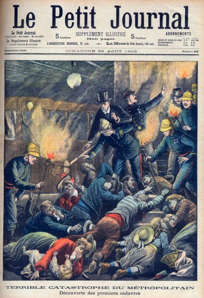 Schreckliches Unglück in der Pariser U-Bahn, Titelseite von 