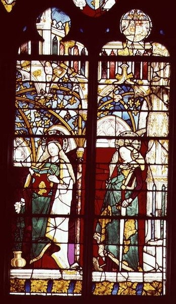 Die Verkündigung mit der heiligen Katharina, aus der Kapelle des heiligen Ursinus, zugeschrieben Henri Mellein von French School