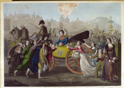 Die Ankunft von General Juan Facundo Quiroga (1790-1835) in Madrid am 24. Juni 1820 von French School