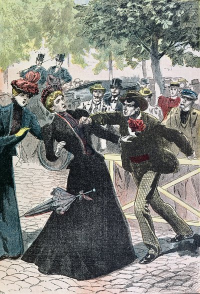 Die Ermordung von Elisabeth, Kaiserin von Österreich durch Luccheni, 10. September 1898, Illustration aus Le Pèlerin, 1898 von French School