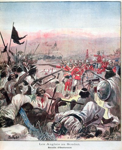 Die Schlacht von Omdurman, Umschlag von Lectures Pour Le Dimanche, September 1898 von French School