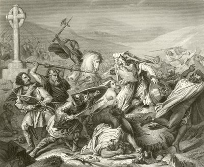 Die Schlacht von Tours, 732 von French School