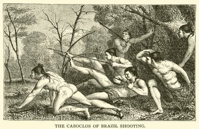 Die Caboclos von Brasilien beim Schießen (Gravur) von French School