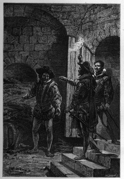 Die Gefangennahme von Guy Fawkes - Verhaftung von Guy Fawkes, englischer Katholik von French School