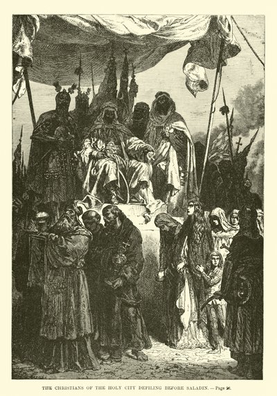 Die Christen der Heiligen Stadt defilieren vor Saladin von French School