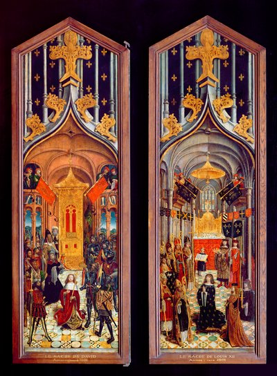 Die Krönung von David und Ludwig XII. (1462-1515) 1501 von French School