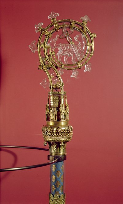 Der Krummstab der Äbtissinnen des Zisterzienserklosters Abbaye du Lys (vergoldetes Silber & Bergkristall) von French School