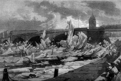 Das Eisbrechen des Flusses Newa in St. Petersburg von French School