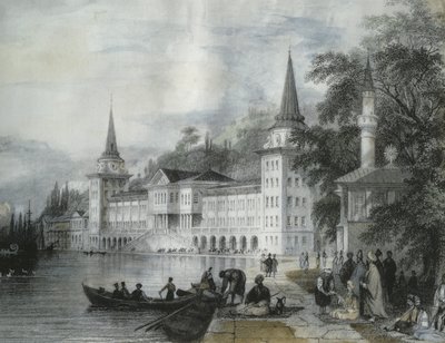 Der Dolmabahce-Palast am Bosporus, 1840 von French School