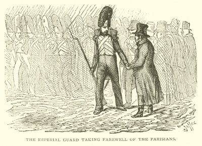 Die kaiserliche Garde verabschiedet sich von den Parisern (Gravur) von French School
