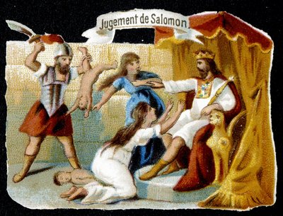 Das Urteil Salomos - Chromolithographie, spätes 19. Jahrhundert von French School