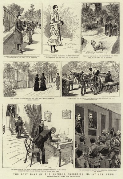 Die letzten Tage des Kaisers Friedrich III. in San Remo von French School