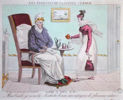 Das Neujahrsgeschenk oder die Pocken, graviert von Gautier von French School