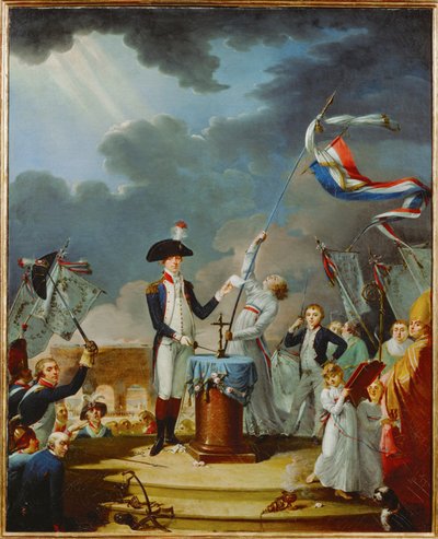 Der Eid von General Lafayette bei der Feier der Föderation von French School