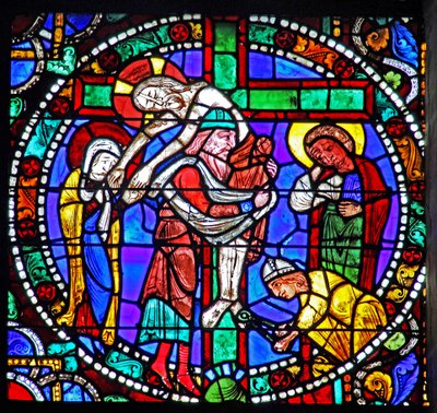 Das Passionsfenster: Die Kreuzabnahme - Depositio - mit Joseph von Arimathäa von French School