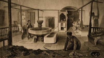 Der Ruheraum der Tartar-Bäder, veröffentlicht von Auguste Bry von French School