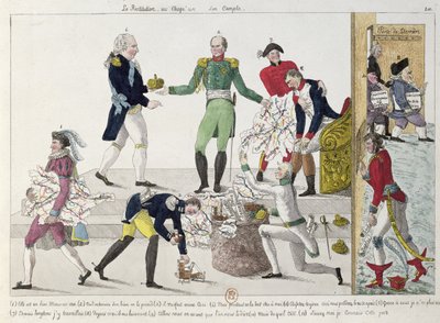 Die Restauration oder das französische Reich wird nach Waterloo aufgeteilt, 1815 von French School