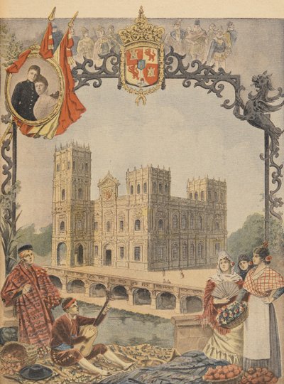 Der spanische Pavillon auf der Weltausstellung 1900 in Paris, Illustration aus Le Petit Journal, 4. März 1900 von French School