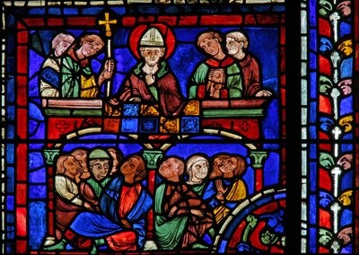 Das St. Martin Fenster: Der Heilige predigt von French School