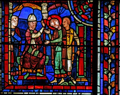 Das St. Martin Fenster: Der Heilige erhält einen Segen von St. Hilary von French School