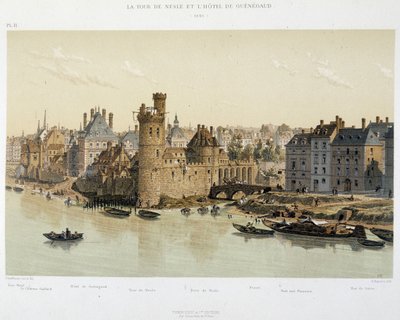 Der Turm von Nesles und das Hotel de Guenegaud im Jahr 1650 - in „Paris a travers les ages“, späte 19. Jahrhundert von French School