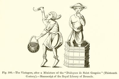 Die Weinleser, nach einer Miniatur der Dialogues de Saint Gregoire von French School