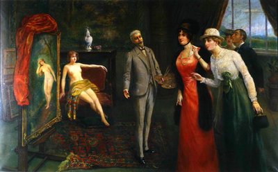 Der Besuch im Atelier des Künstlers, um 1910 von French School