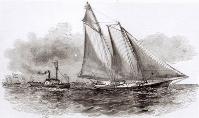 Die Yacht America übernimmt die Führung bei der Regatta von Cowes 1851, aus Le Monde Illustré, 1851 von French School