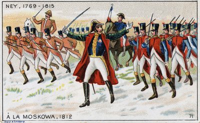 Die Armeen von Napoleon und General Michel Ney (1769-1815) (Marschall Ney) bereit, die Schlacht von Moskau (auch Schlacht von Borodino) in Russland zu gewinnen von French School