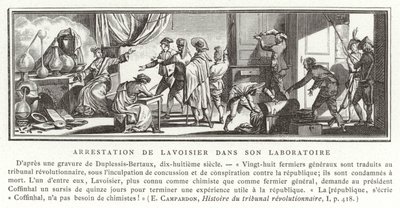 Die Verhaftung von Antoine Lavoisier in seinem Labor, 1794 von French School