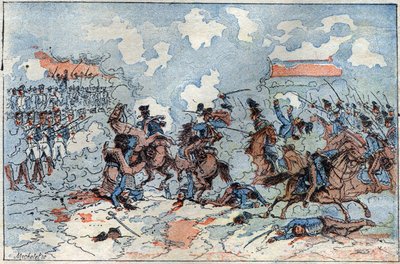 Die Schlacht von Auerstedt zwischen der preußischen Armee und der französischen Armee unter der Führung von Louis Nicolas d