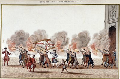 Die Bruderschaft von Sainte-Barbe verlässt ihr Hotel, um zur Place d