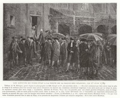 Die Abgeordneten des Dritten Standes vor der Tür des Sitzungssaals, 23. Juni 1789 von French School