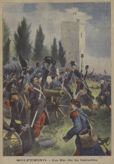 Das Ende der Schlacht von Solferino, Italien von French School