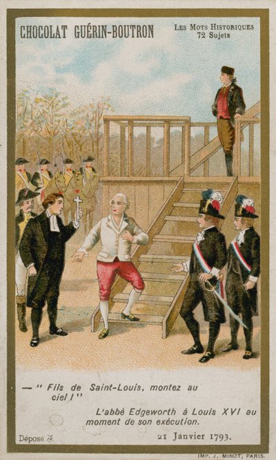 Die Hinrichtung von König Ludwig XVI. von Frankreich, 21. Januar 1793. (Chromolithografie) von French School