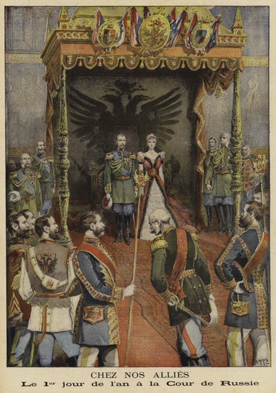 Der erste Tag des neuen Jahres am kaiserlichen Hof von Russland von French School