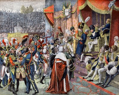 Die erste Verleihung der Kreuze der Ehrenlegion im Jahr 1804 in „Le Petit Journal“ von French School