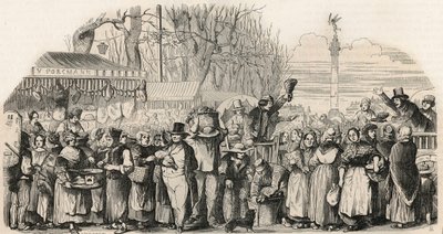 Der Schinkenmarkt am Boulevard Bourdon in Paris - Gravur in „Tableau-de-Paris“ von Edmond Texier 1852 von French School