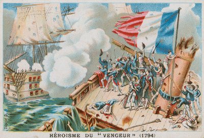 Der Heldentum des französischen Kriegsschiffs Vengeur du Peuple, 1794 von French School